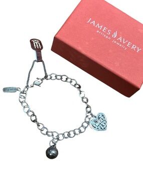 James Avery Forged Link Charm Bracelet & Charms